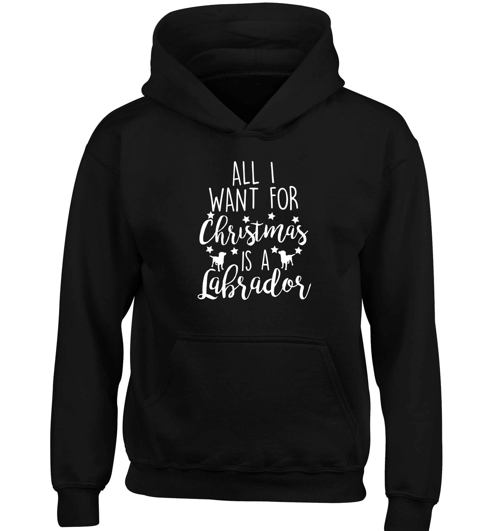All I want for Christmas is a labrador children's black hoodie 12-13 Years