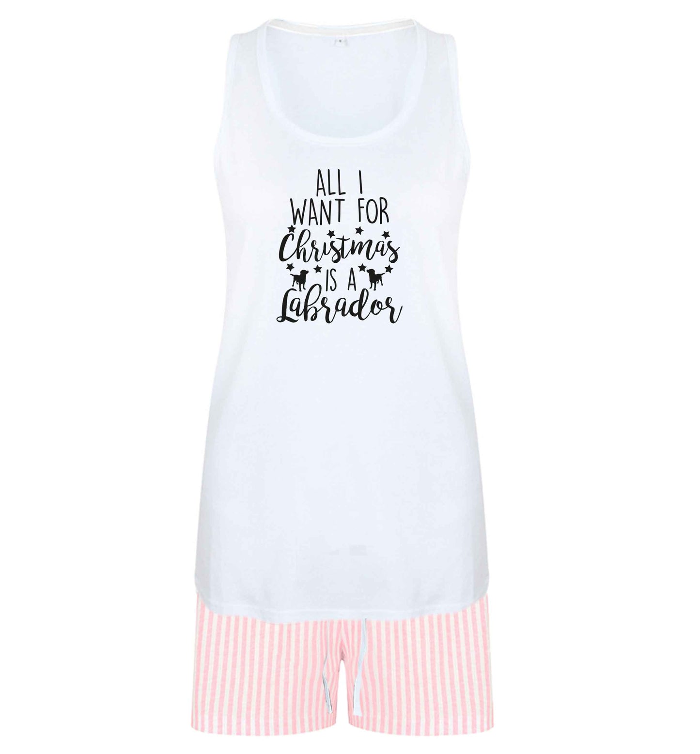All I want for Christmas is a labrador size XL women's pyjama shorts set in pink 