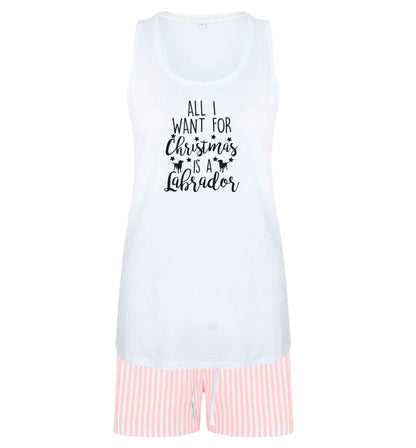 All I want for Christmas is a labrador size XL women's pyjama shorts set in pink 
