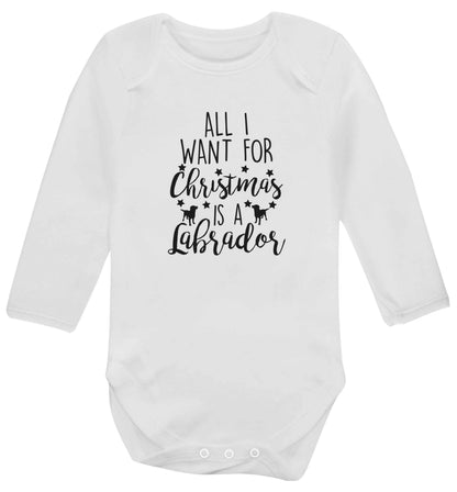 All I want for Christmas is a labrador baby vest long sleeved white 6-12 months