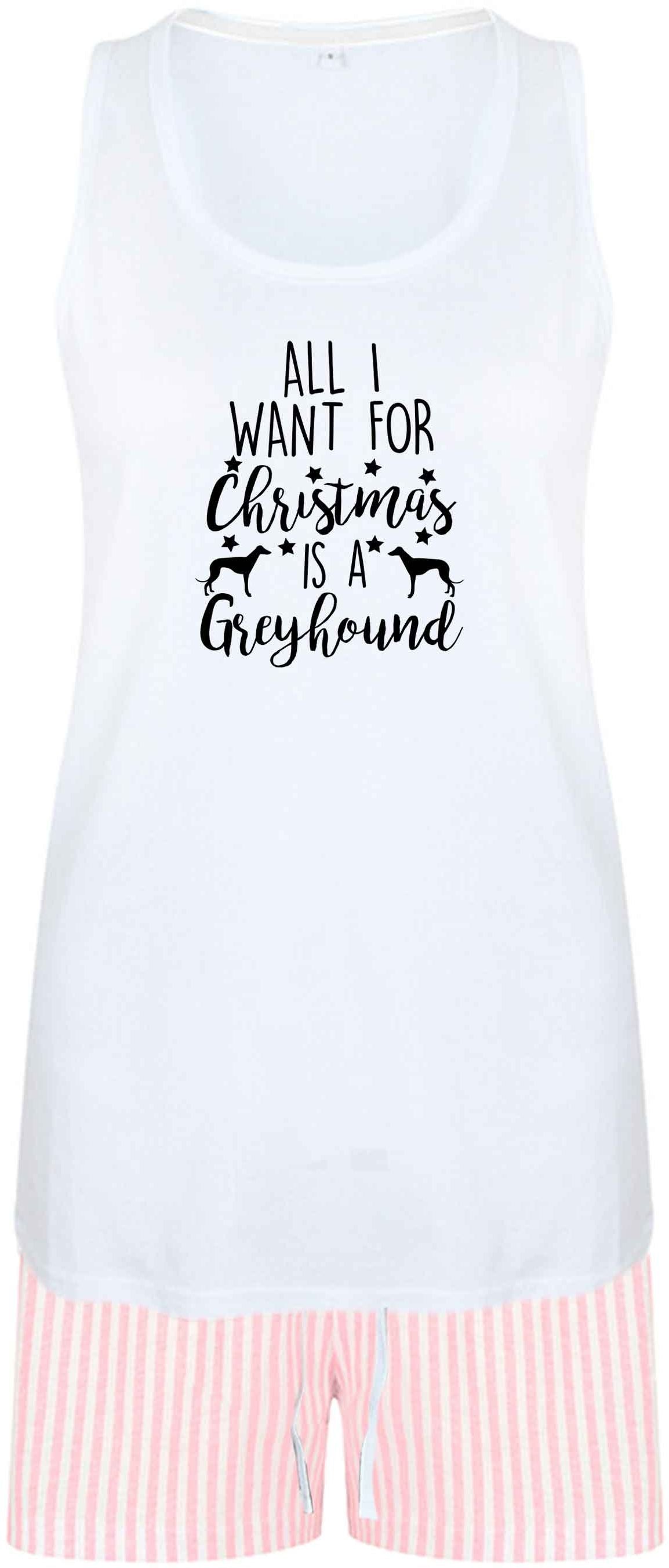 All I want for Christmas is a greyhound size XL women's pyjama shorts set in pink 