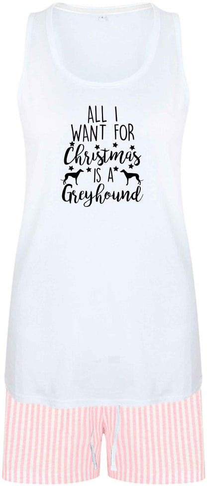 All I want for Christmas is a greyhound size XL women's pyjama shorts set in pink 