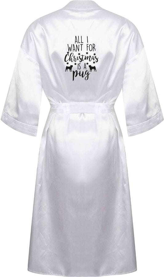 All I want for Christmas is a pug XL/XXL white ladies dressing gown size 16/18