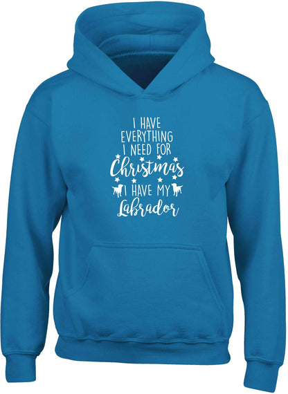 I have everything I need for Christmas I have my labrador children's blue hoodie 12-13 Years