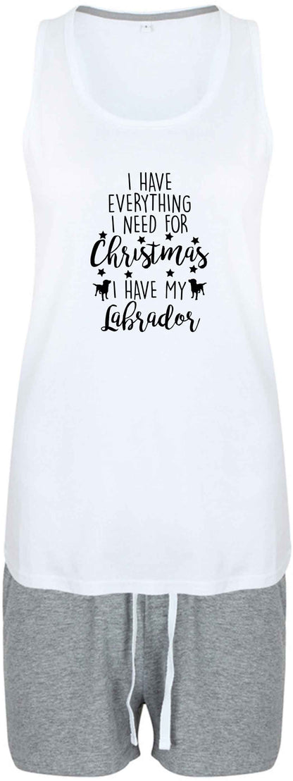 I have everything I need for Christmas I have my labrador size XL women's pyjama shorts set in pink 
