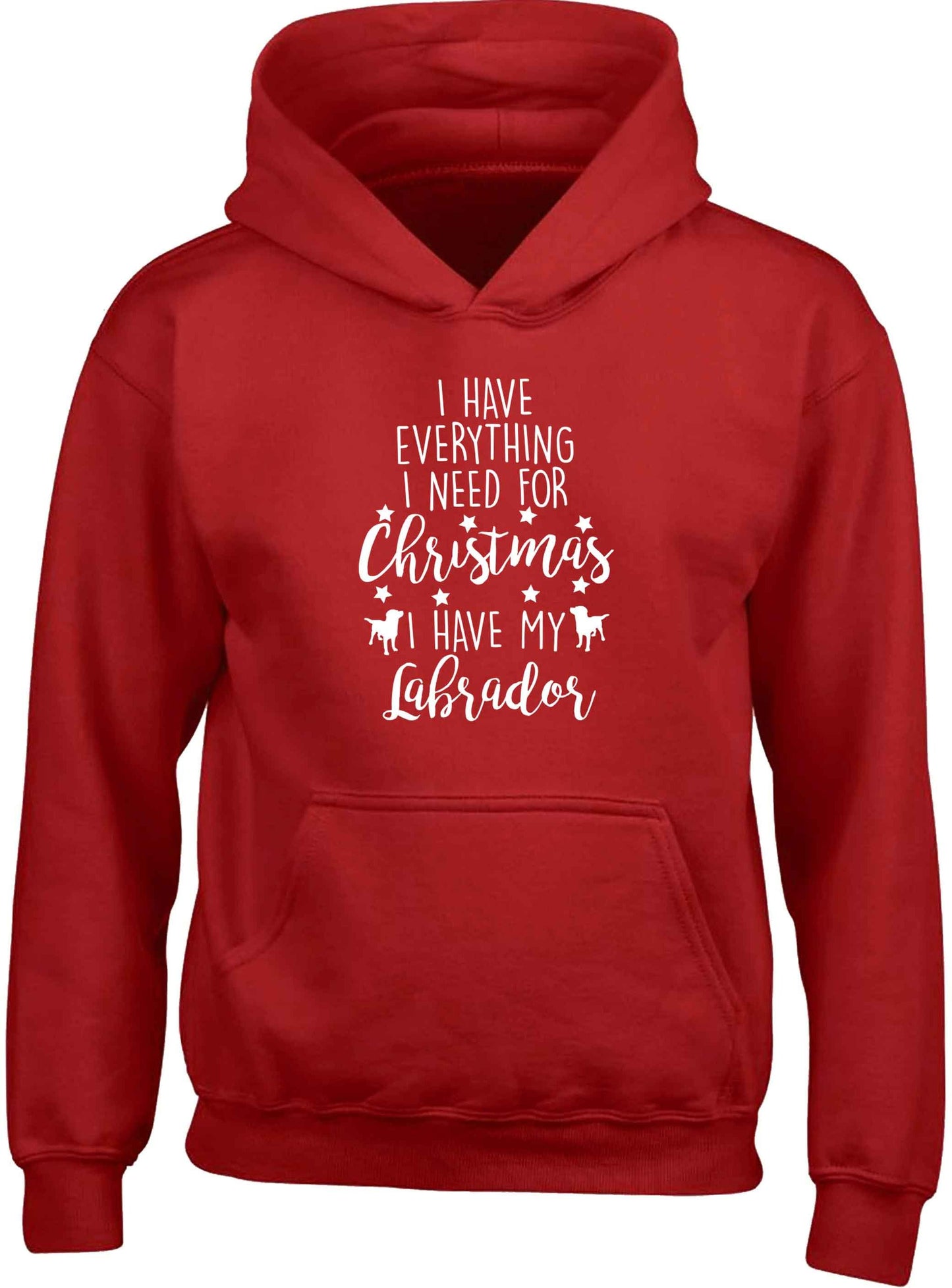 I have everything I need for Christmas I have my labrador children's red hoodie 12-13 Years