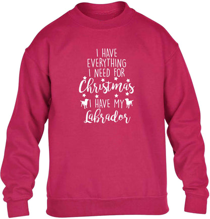 I have everything I need for Christmas I have my labrador children's pink sweater 12-13 Years