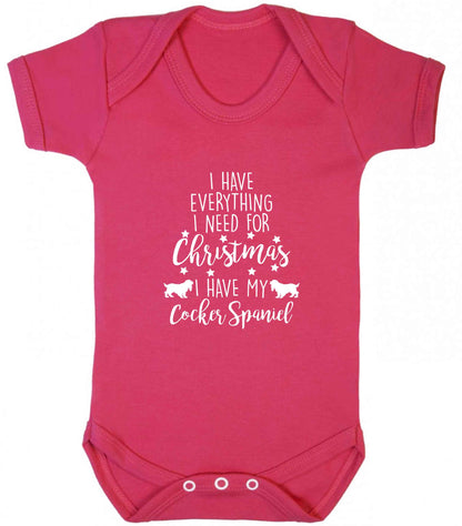 I have everything I need for Christmas I have my cocker spaniel baby vest dark pink 18-24 months