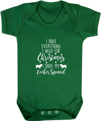 I have everything I need for Christmas I have my cocker spaniel baby vest green 18-24 months