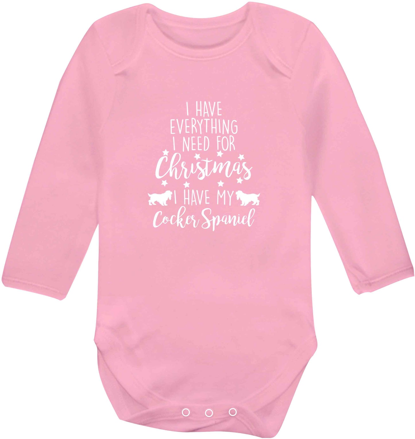 I have everything I need for Christmas I have my cocker spaniel baby vest long sleeved pale pink 6-12 months