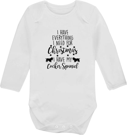 I have everything I need for Christmas I have my cocker spaniel baby vest long sleeved white 6-12 months