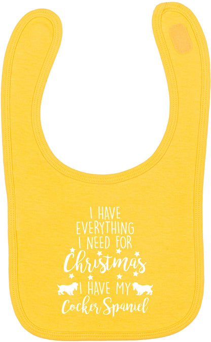I have everything I need for Christmas I have my cocker spaniel yellow baby bib