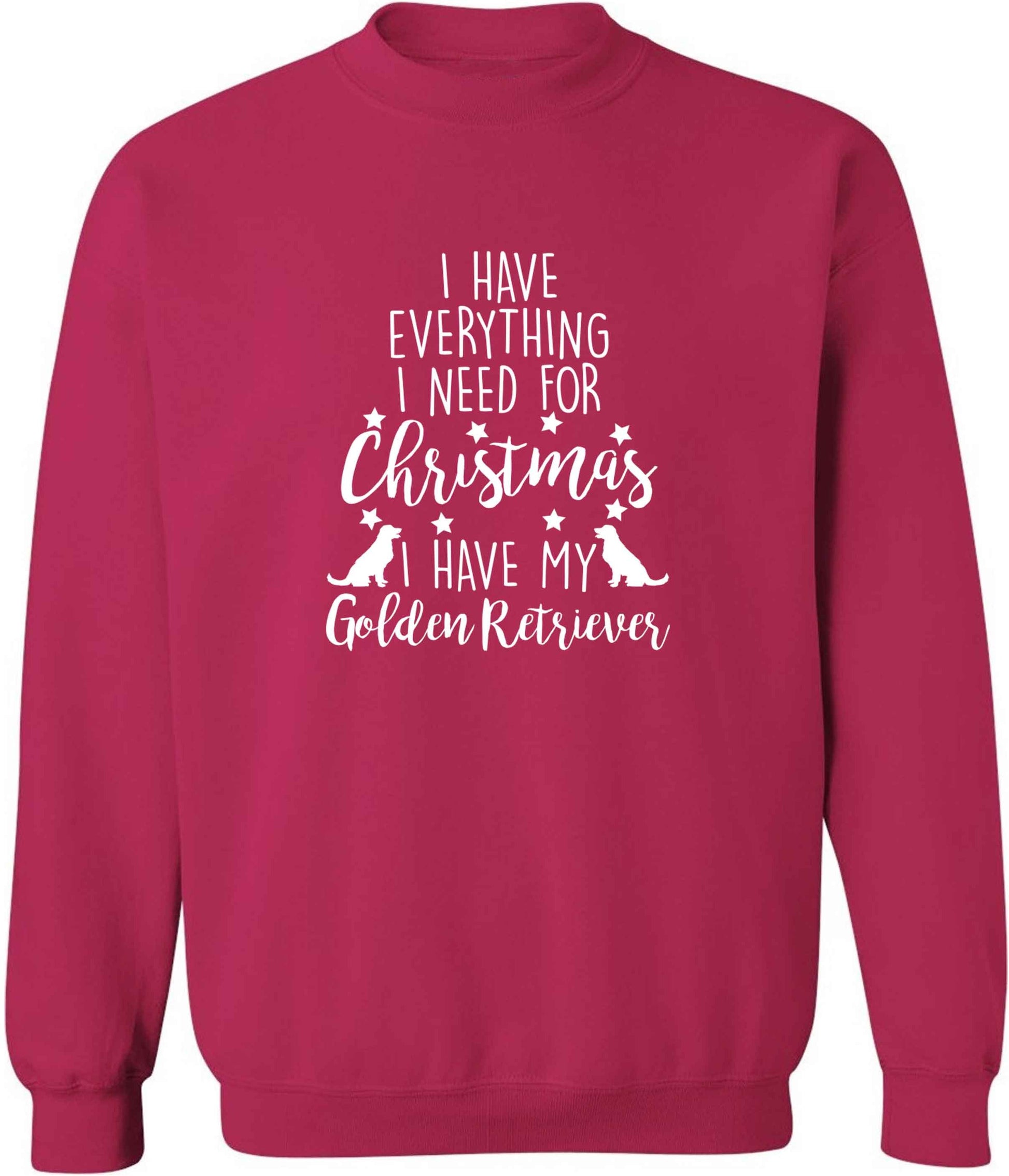 I have everything I need for Christmas I have my golden retriever adult's unisex pink sweater 2XL
