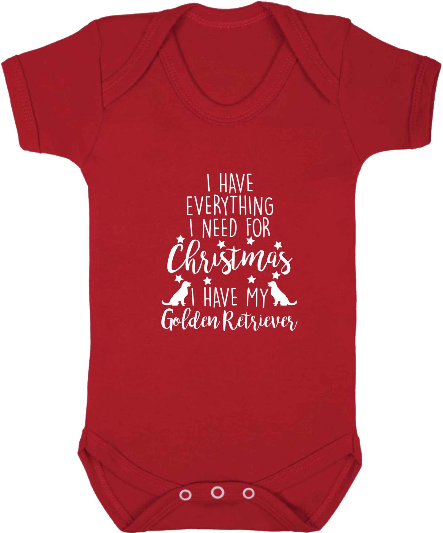I have everything I need for Christmas I have my golden retriever baby vest red 18-24 months