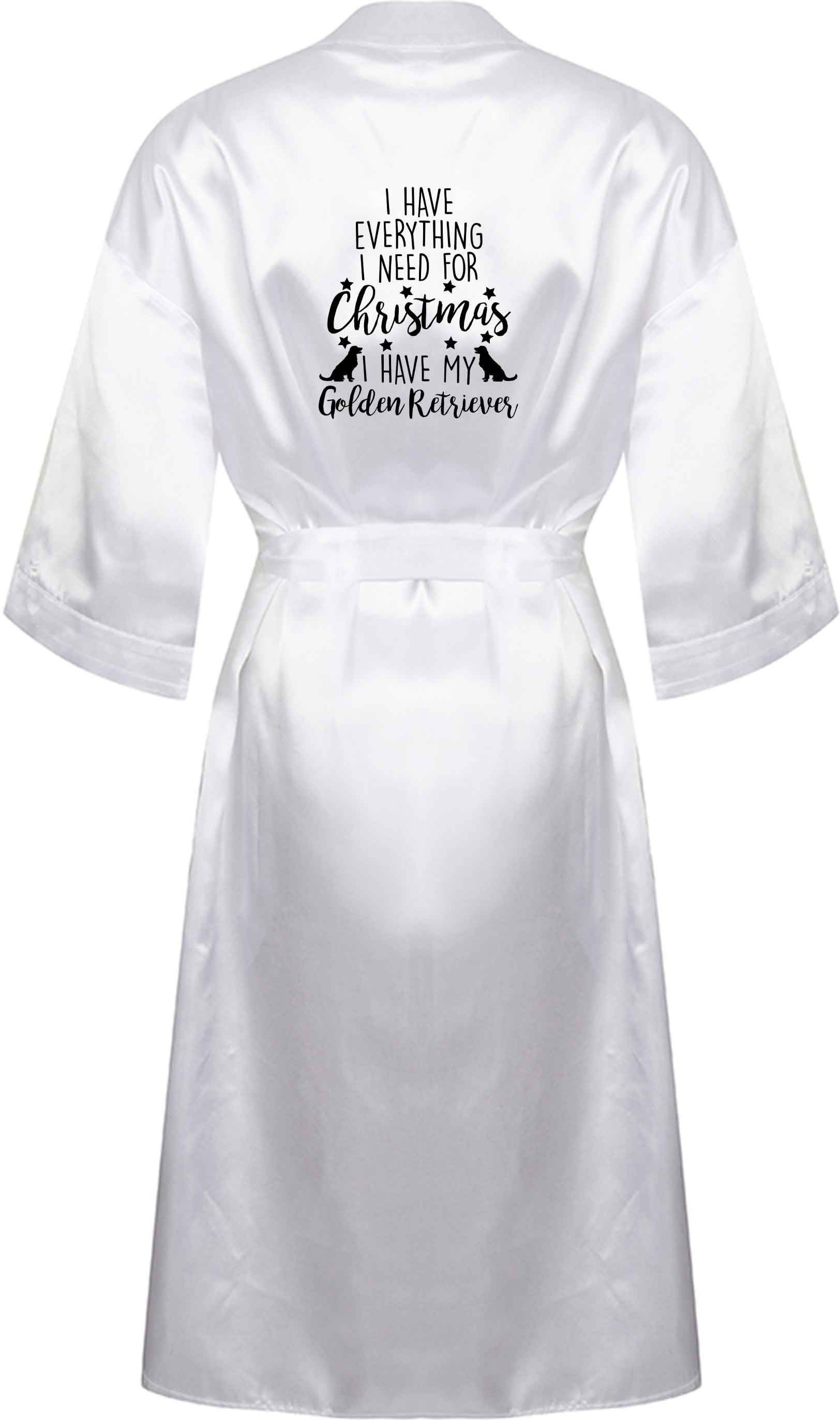 I have everything I need for Christmas I have my golden retriever XL/XXL white ladies dressing gown size 16/18