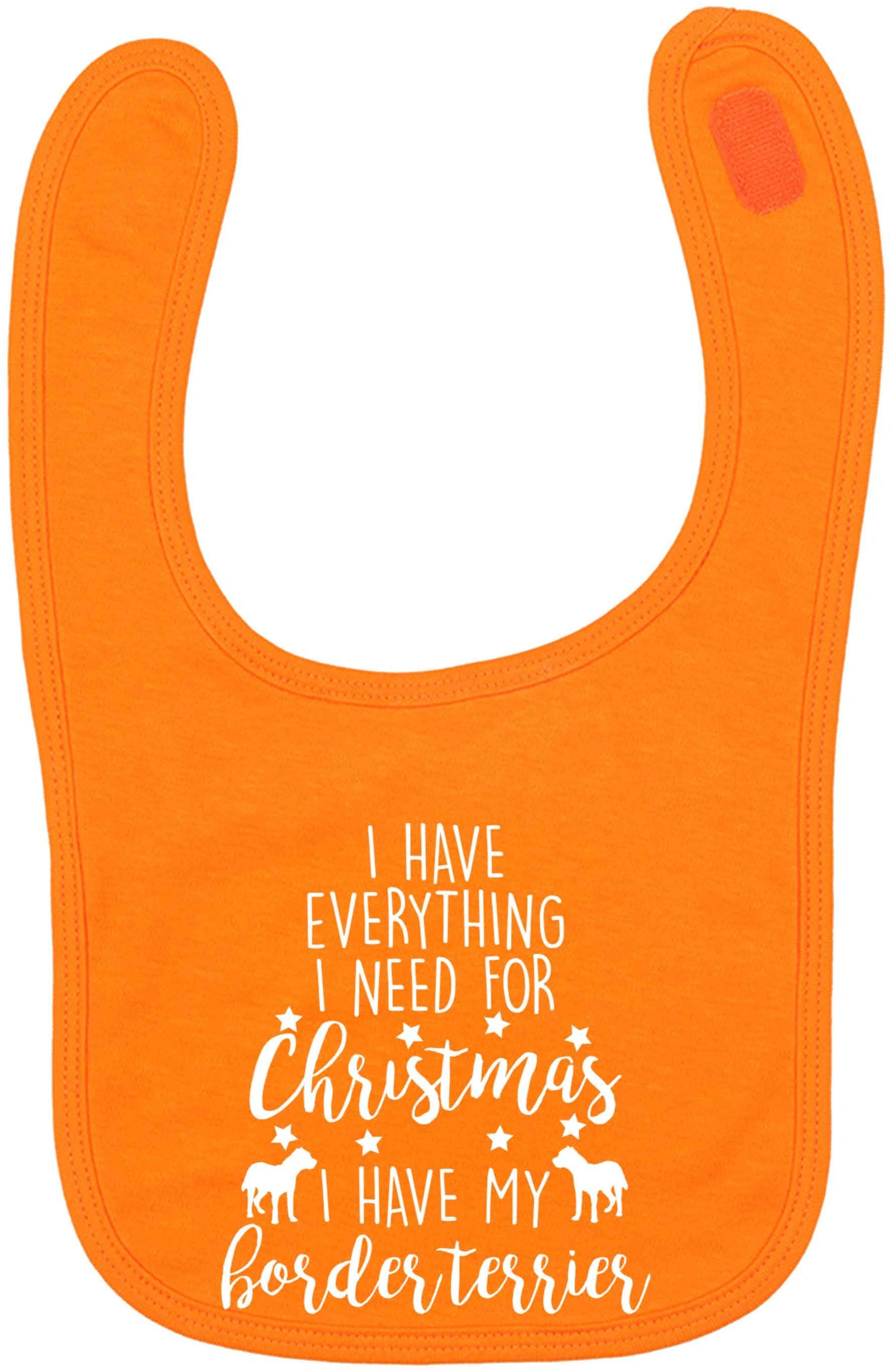I have everything I need for Christmas I have my border terrier orange baby bib