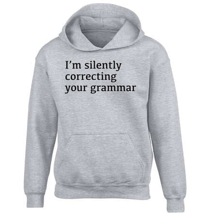 I'm silently correcting your grammar  children's grey hoodie 12-14 Years
