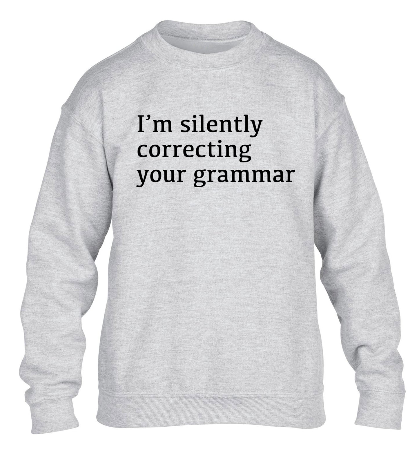 I'm silently correcting your grammar  children's grey sweater 12-14 Years