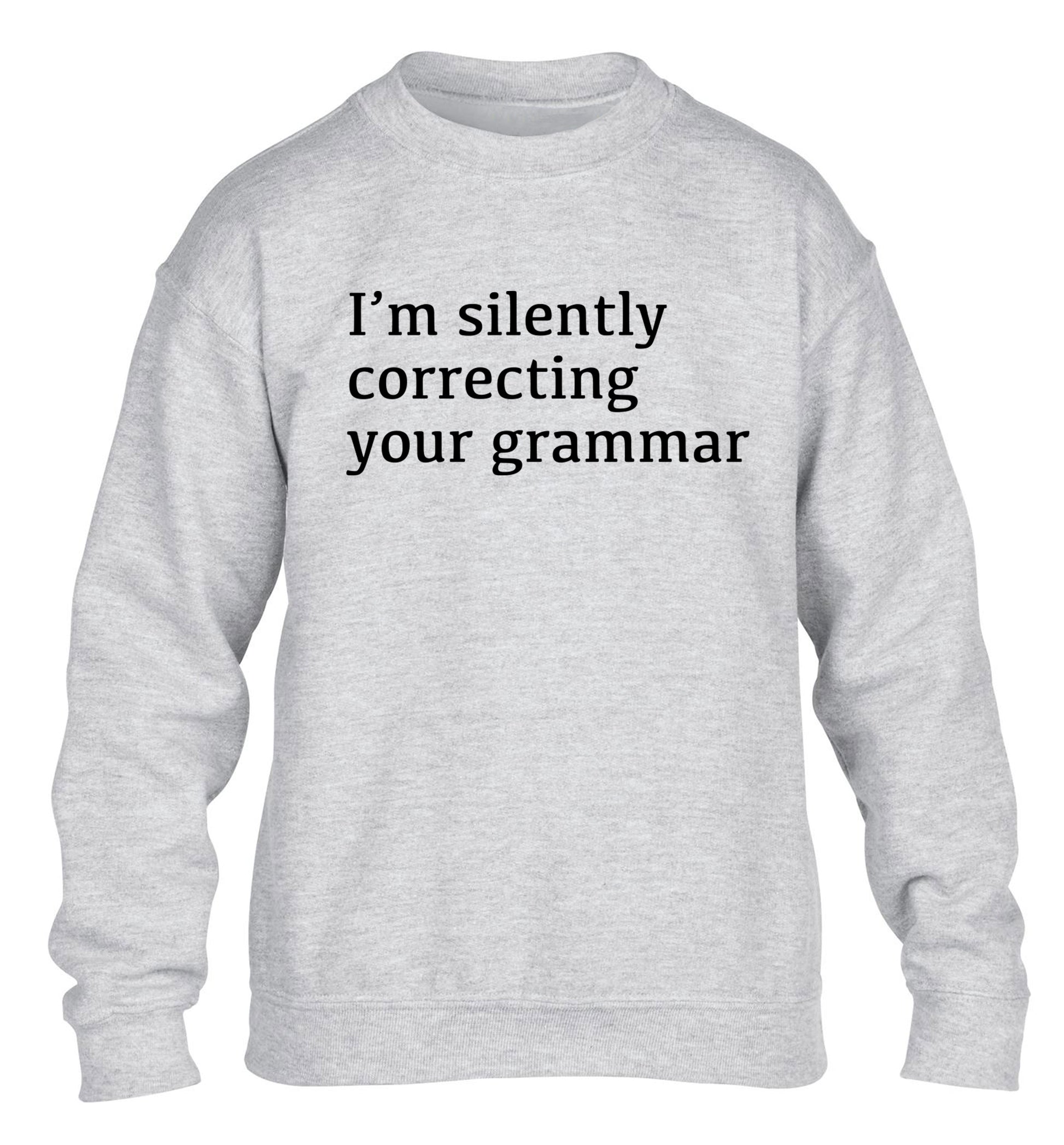 I'm silently correcting your grammar  children's grey sweater 12-14 Years