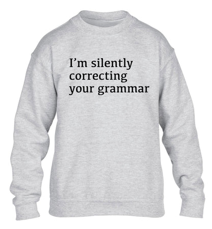 I'm silently correcting your grammar  children's grey sweater 12-14 Years