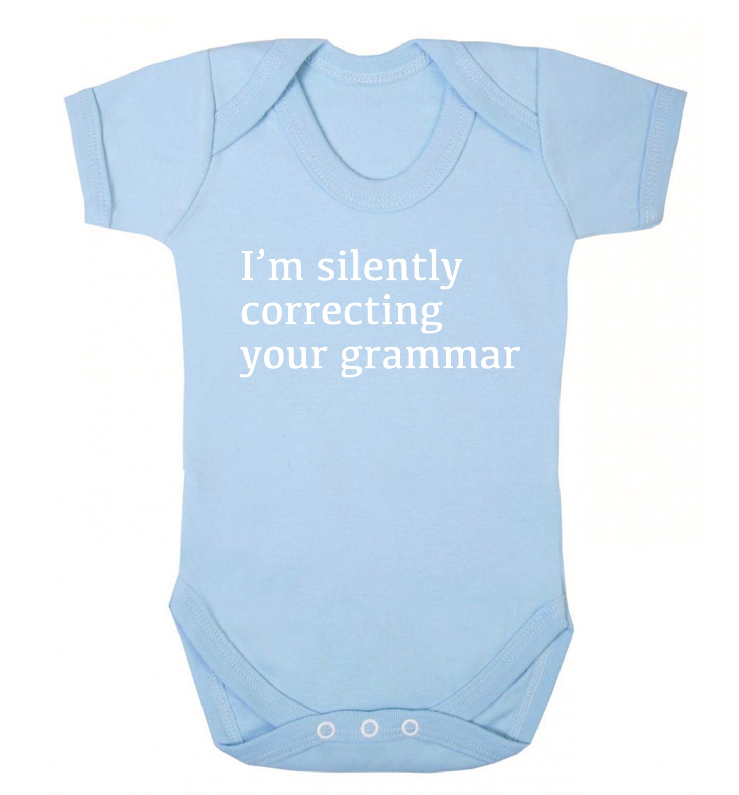 I'm silently correcting your grammar  Baby Vest pale blue 18-24 months
