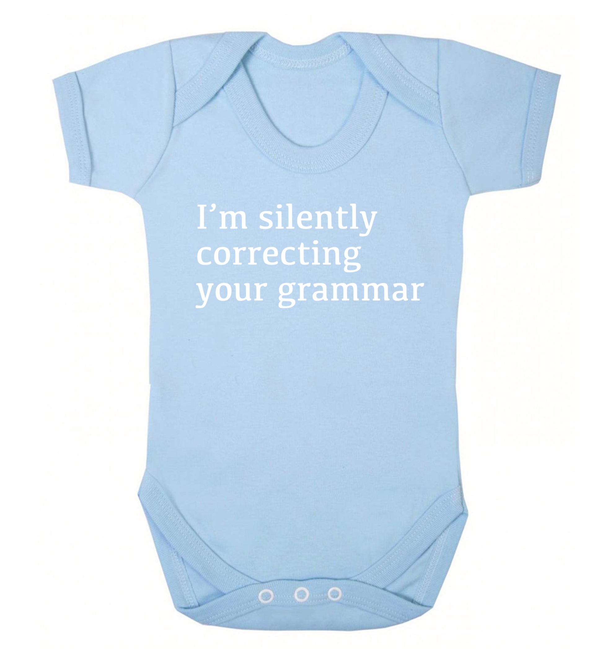I'm silently correcting your grammar  Baby Vest pale blue 18-24 months