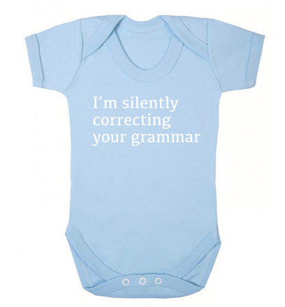 I'm silently correcting your grammar  Baby Vest pale blue 18-24 months