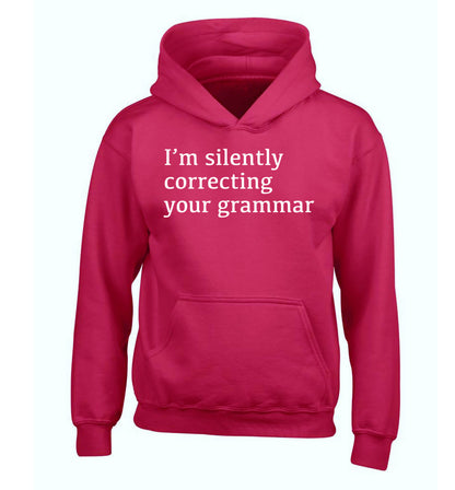 I'm silently correcting your grammar  children's pink hoodie 12-14 Years