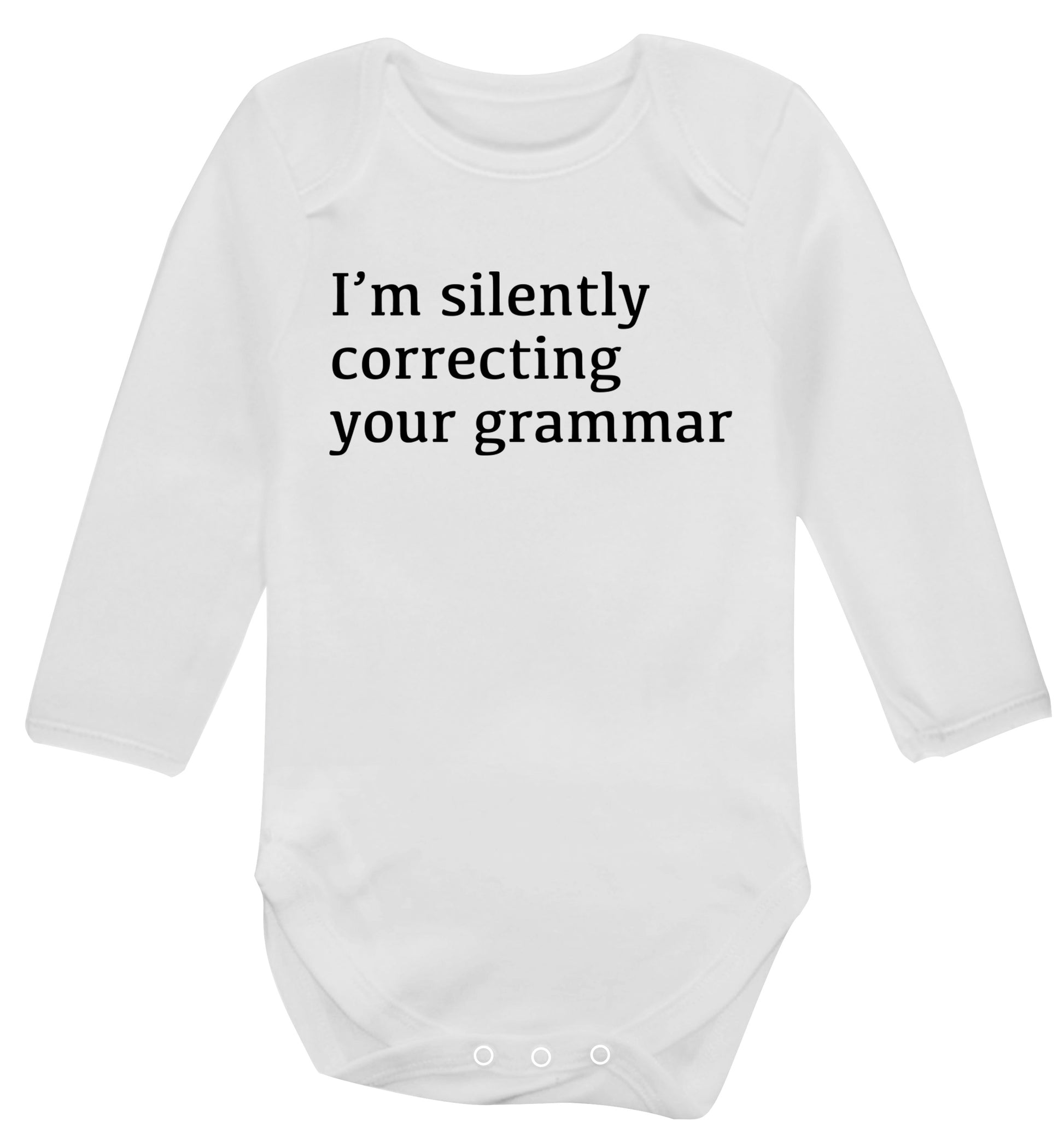 I'm silently correcting your grammar  Baby Vest long sleeved white 6-12 months