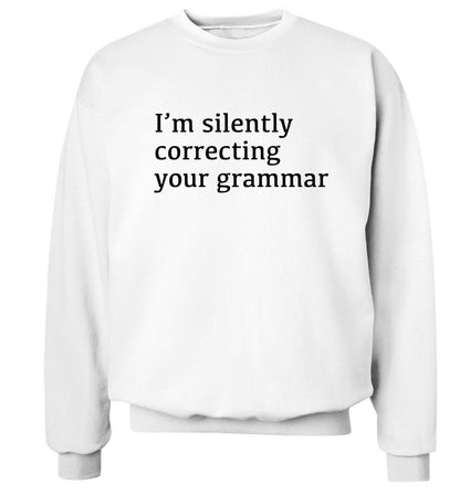 I'm silently correcting your grammar  Adult's unisex white Sweater 2XL