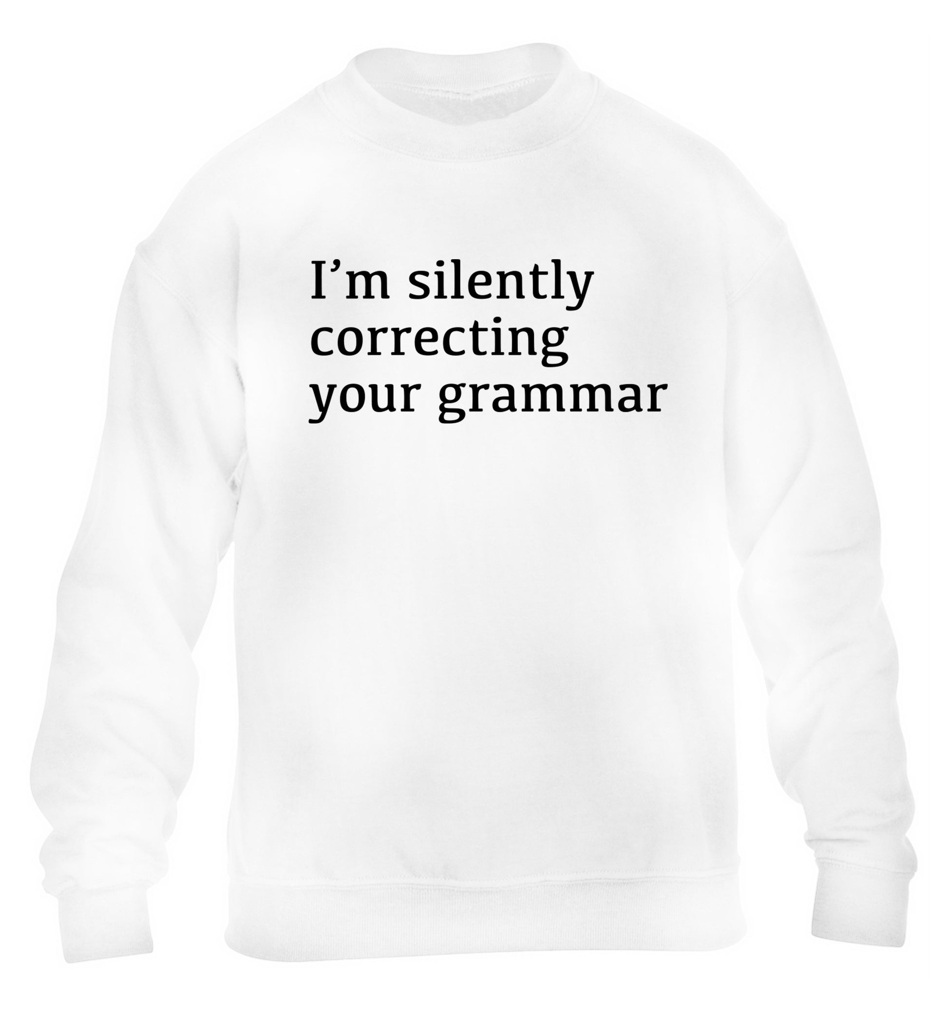 I'm silently correcting your grammar  children's white sweater 12-14 Years