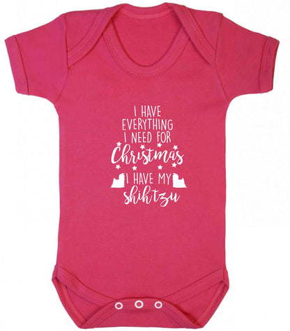 I have everything I need for Christmas I have my shih tzu baby vest dark pink 18-24 months