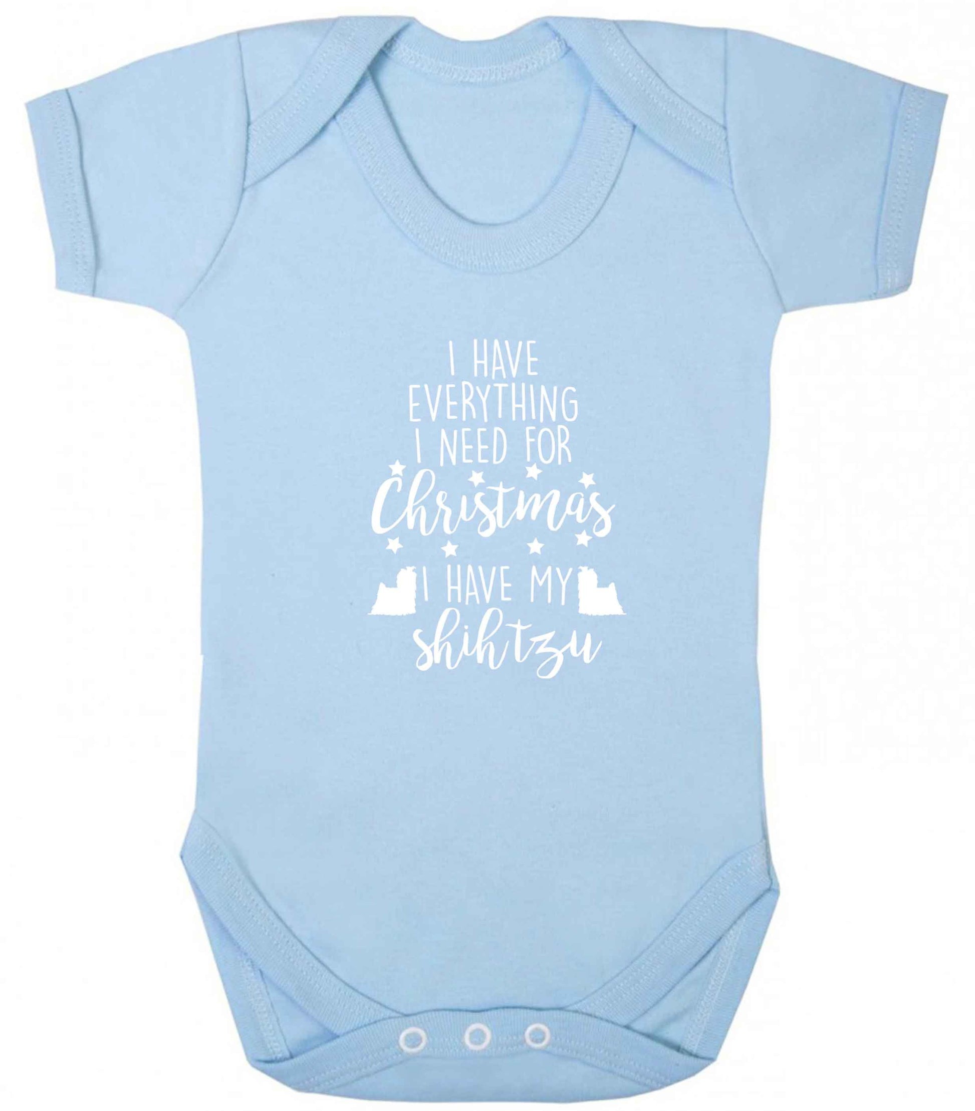 I have everything I need for Christmas I have my shih tzu baby vest pale blue 18-24 months