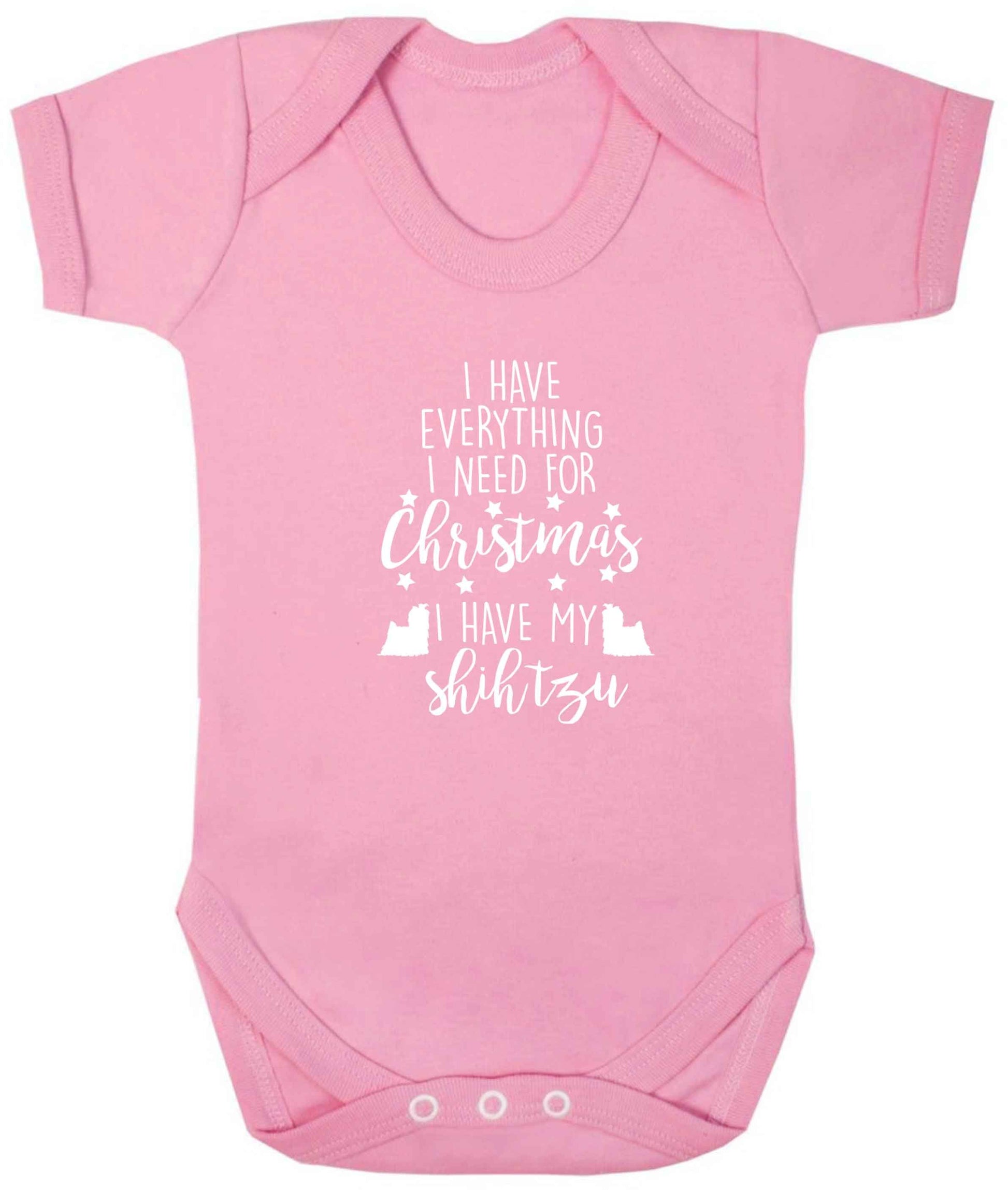 I have everything I need for Christmas I have my shih tzu baby vest pale pink 18-24 months