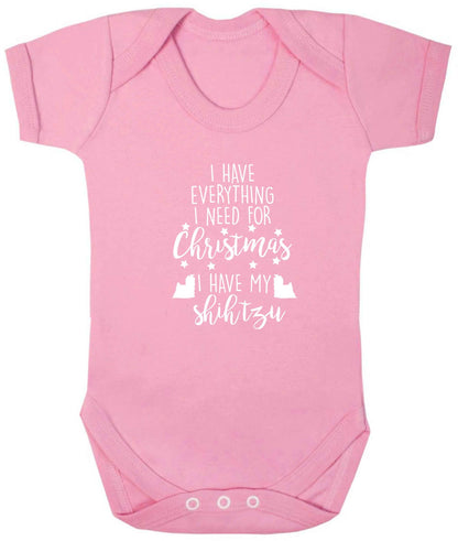 I have everything I need for Christmas I have my shih tzu baby vest pale pink 18-24 months