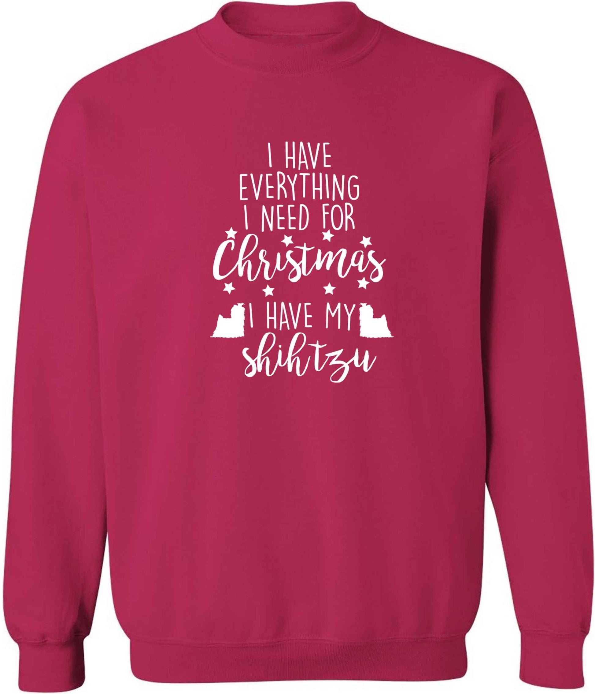 I have everything I need for Christmas I have my shih tzu adult's unisex pink sweater 2XL