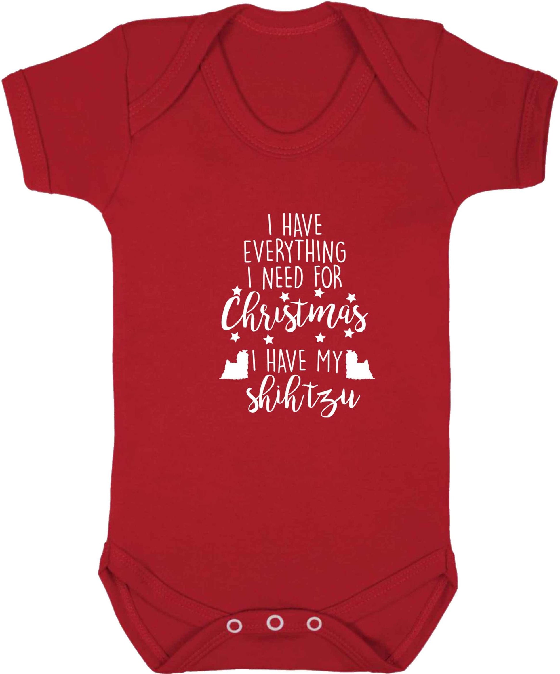 I have everything I need for Christmas I have my shih tzu baby vest red 18-24 months