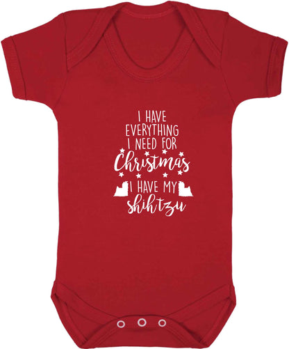 I have everything I need for Christmas I have my shih tzu baby vest red 18-24 months