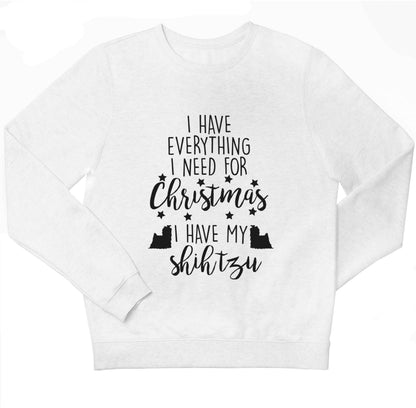 I have everything I need for Christmas I have my shih tzu children's white sweater 12-13 Years