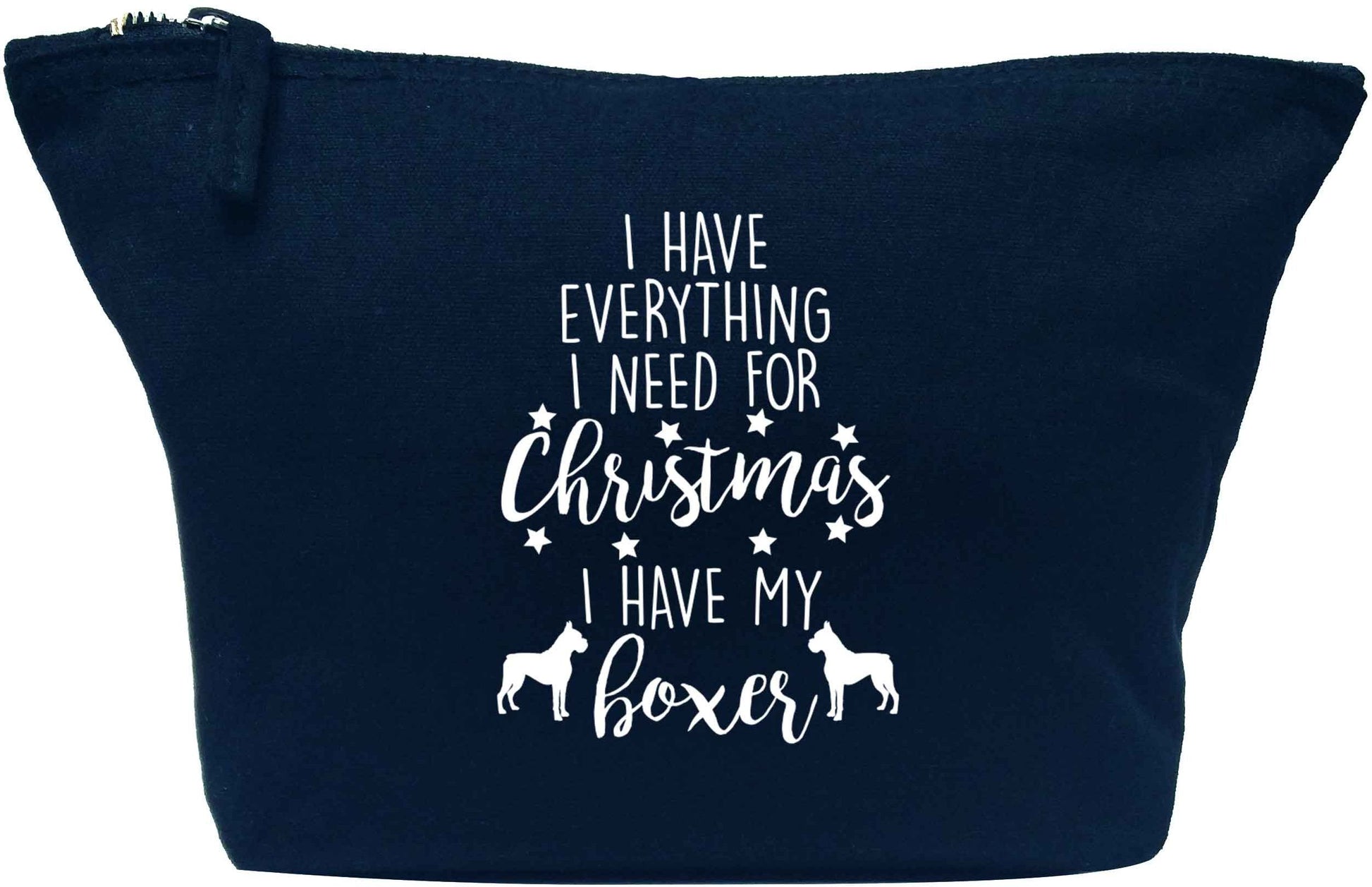 I have everything I need for Christmas I have my boxer navy makeup bag