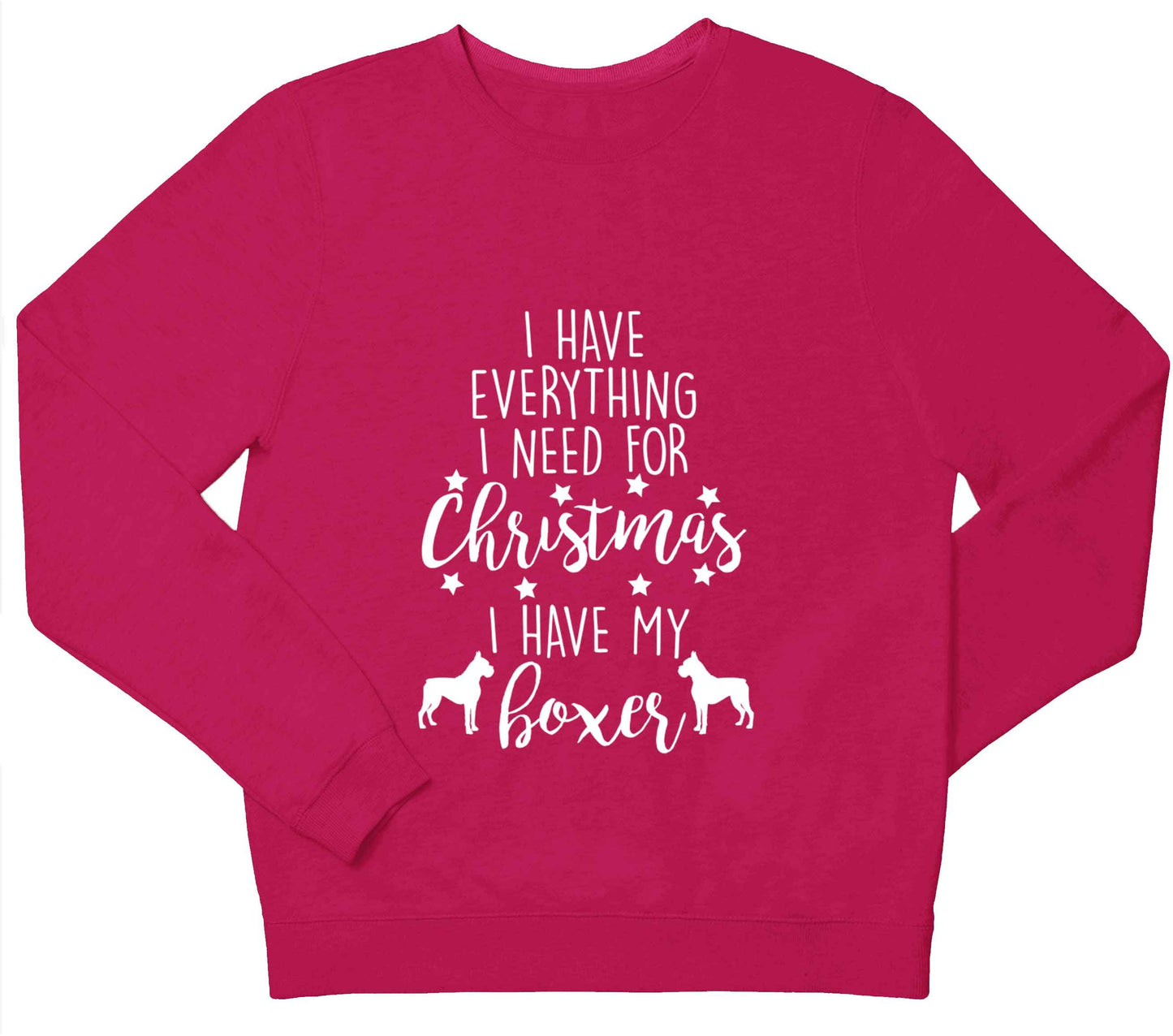 I have everything I need for Christmas I have my boxer children's pink sweater 12-13 Years