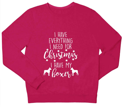 I have everything I need for Christmas I have my boxer children's pink sweater 12-13 Years
