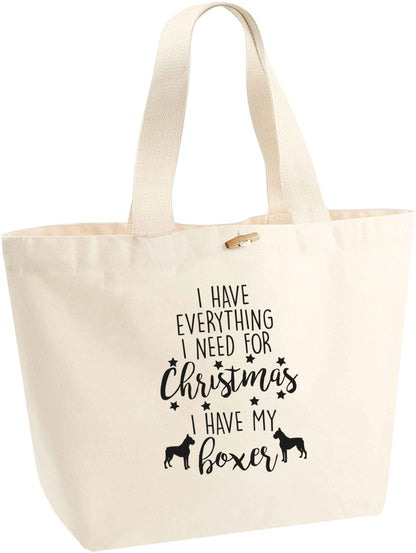 I have everything I need for Christmas I have my boxer organic cotton premium tote bag with wooden toggle in natural