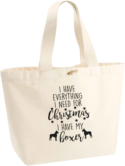 I have everything I need for Christmas I have my boxer organic cotton premium tote bag with wooden toggle in natural