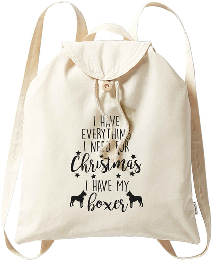I have everything I need for Christmas I have my boxer organic cotton backpack tote with wooden buttons in natural