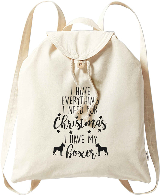 I have everything I need for Christmas I have my boxer organic cotton backpack tote with wooden buttons in natural