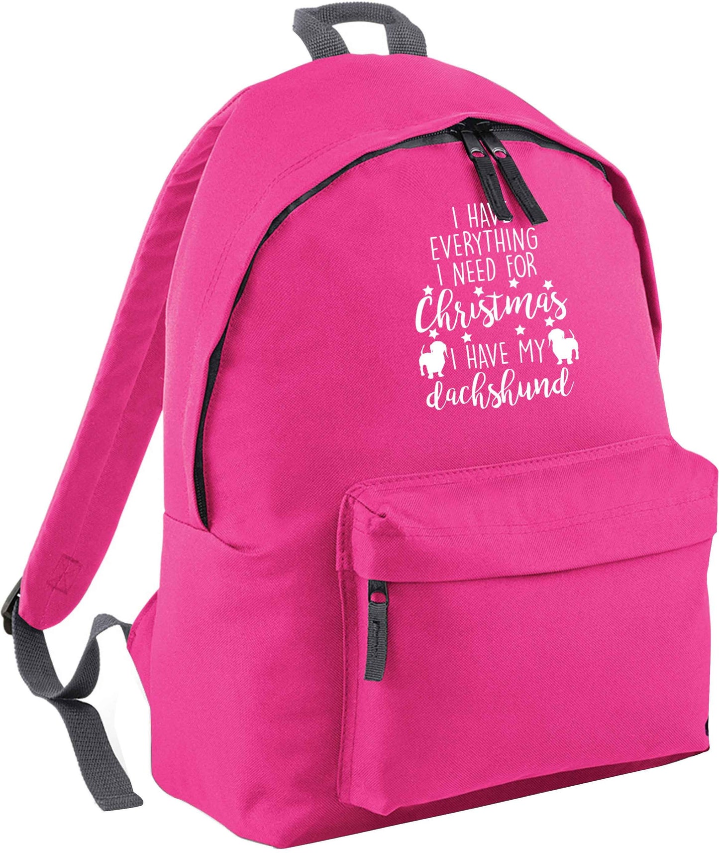 I have everything I need for Christmas I have my dachshund pink adults backpack