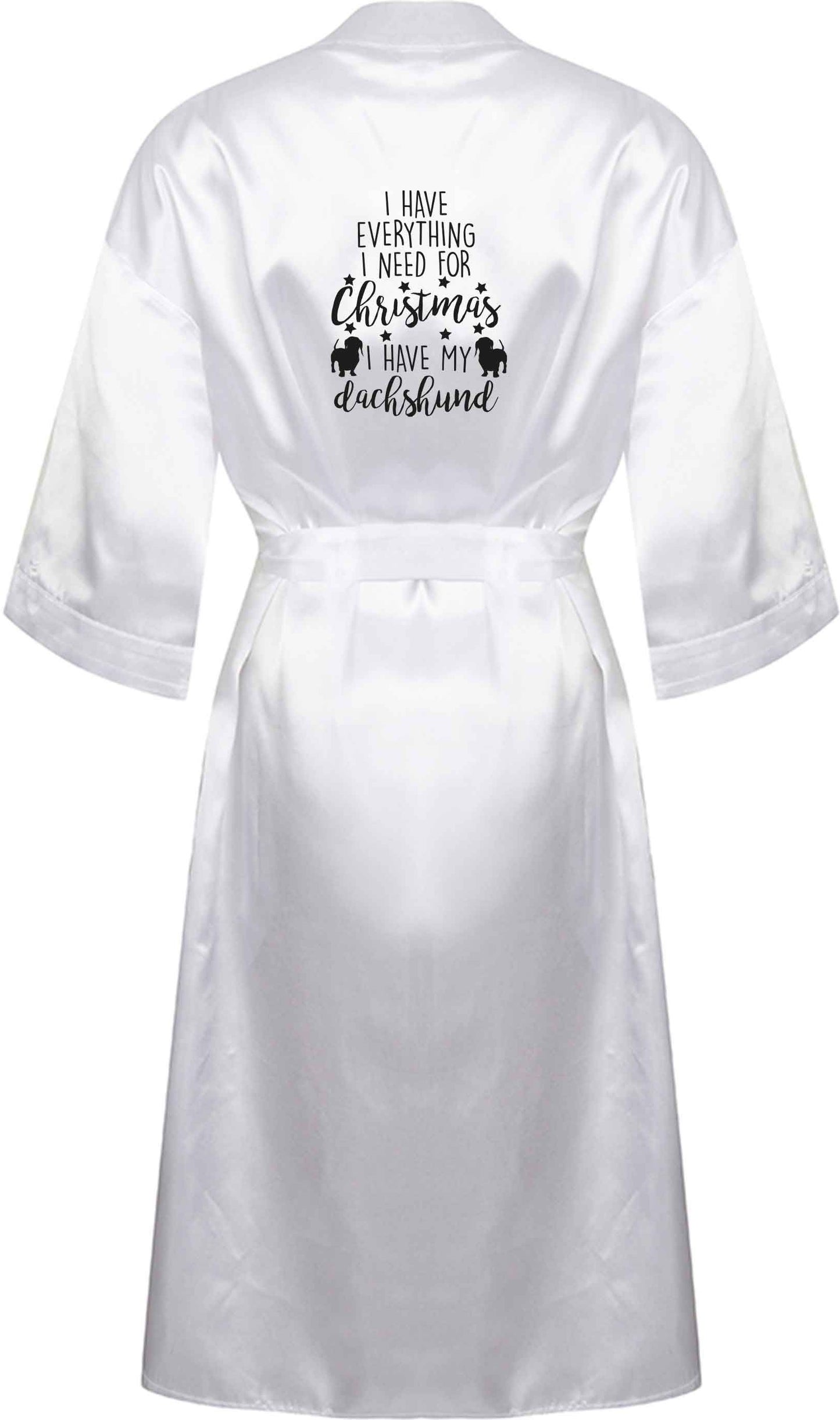 I have everything I need for Christmas I have my dachshund XL/XXL white ladies dressing gown size 16/18