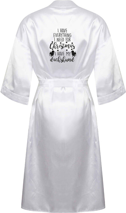 I have everything I need for Christmas I have my dachshund XL/XXL white ladies dressing gown size 16/18