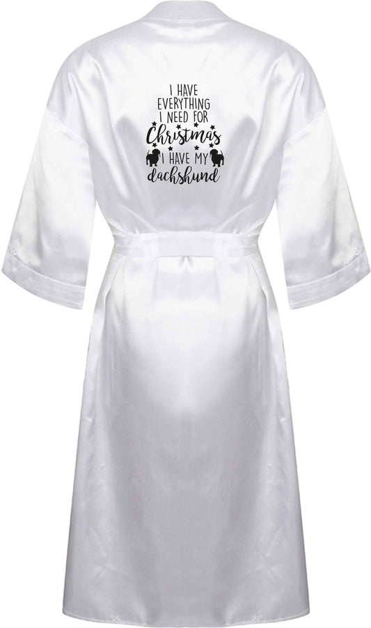 I have everything I need for Christmas I have my dachshund XL/XXL white ladies dressing gown size 16/18
